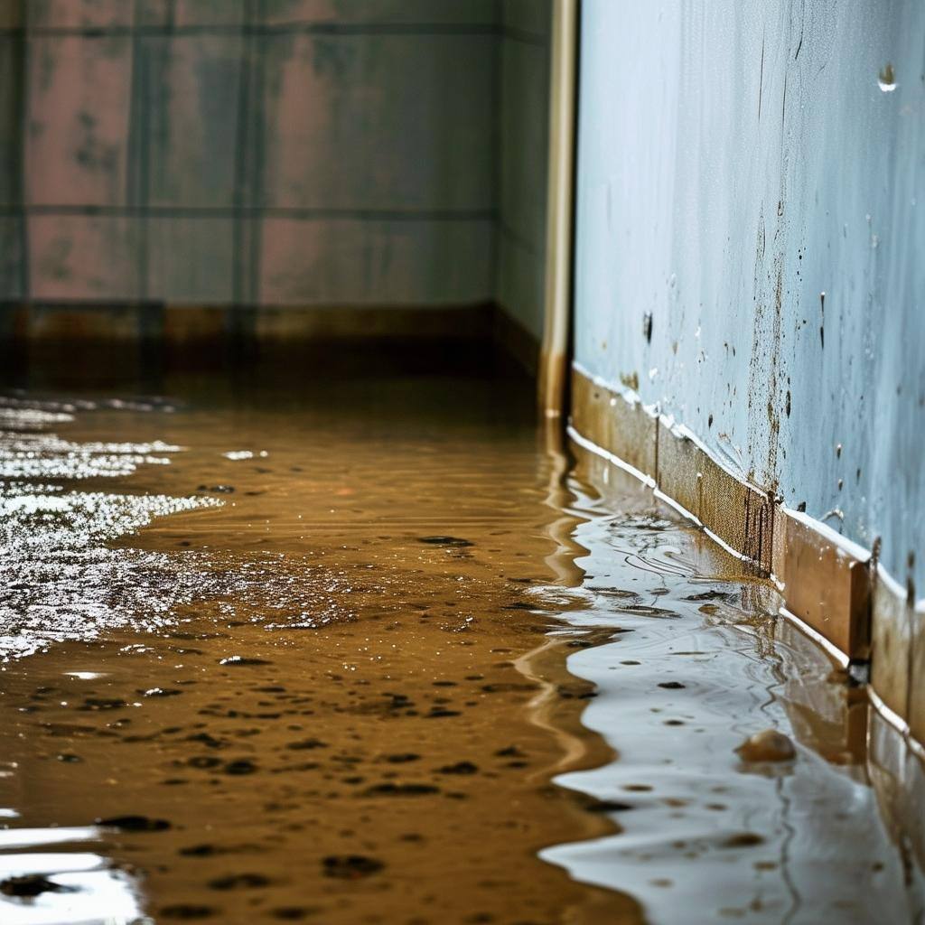 A floor flooded with sewage water-2