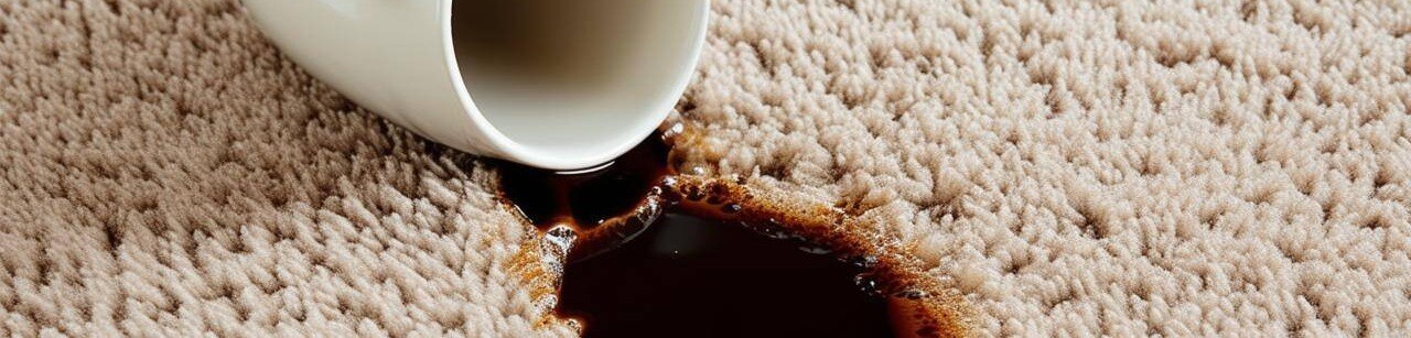 A spilled coffee mug in a lightcolored carpet-1