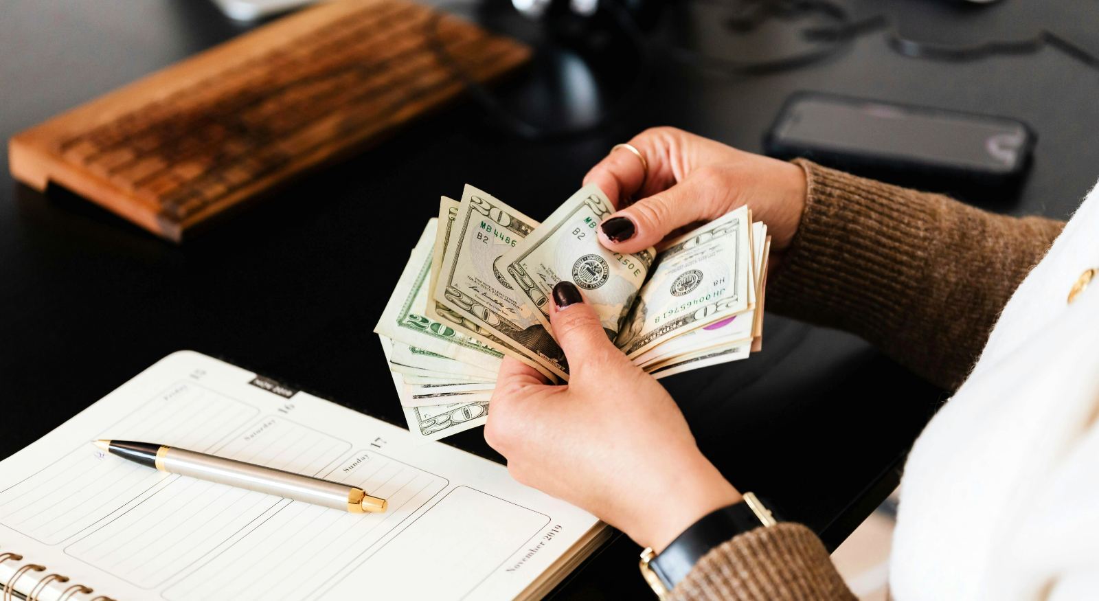 A person budgeting for the year.