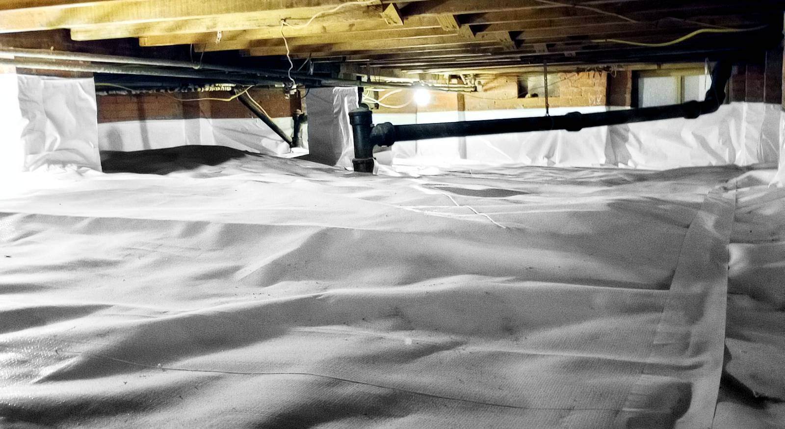 A crawl space encapsulated.