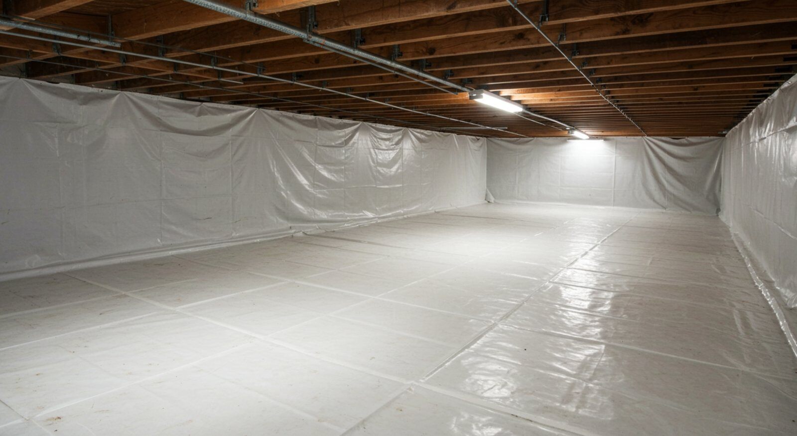 A clean encapsulated crawl space.
