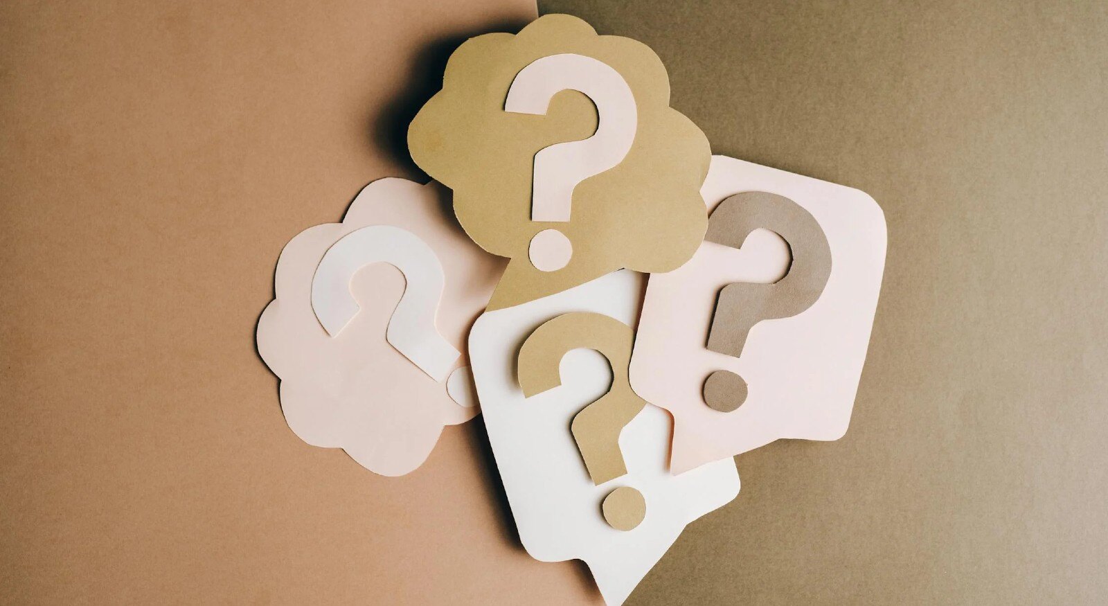 A group of question signs