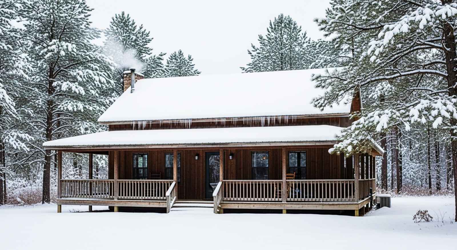 A house covered in snow